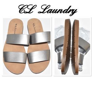 CL Laundry Gunmetal Metallic Sandals EU-41/US-10.5